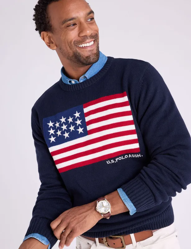 U.S. POLO ASSN. FLAG CREW NECK SWEATER sold by U.S. Polo Assn.