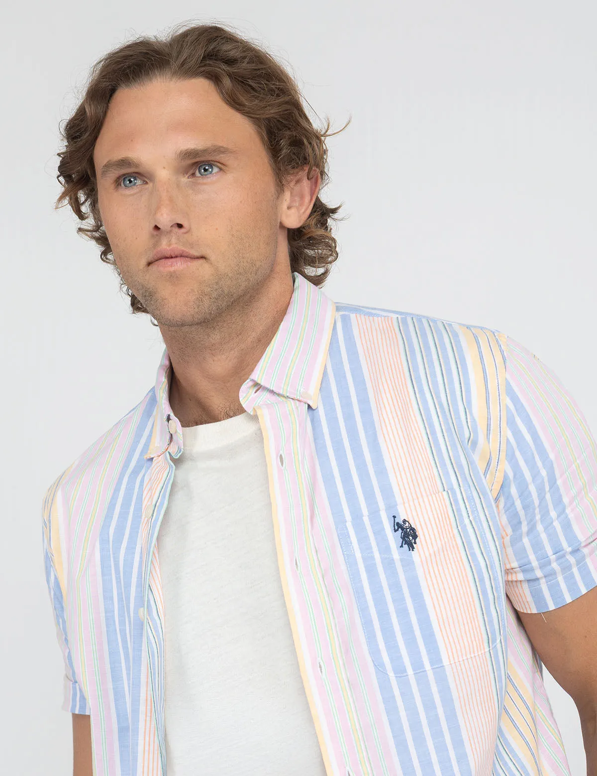 SHORT SLEEVE MULTI VERTICAL STRIPE SHIRT sold by U.S. Polo Assn. product image thumbnail 2