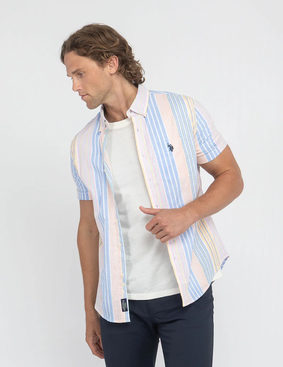SHORT SLEEVE MULTI VERTICAL STRIPE SHIRT sold by U.S. Polo Assn. product image thumbnail 4