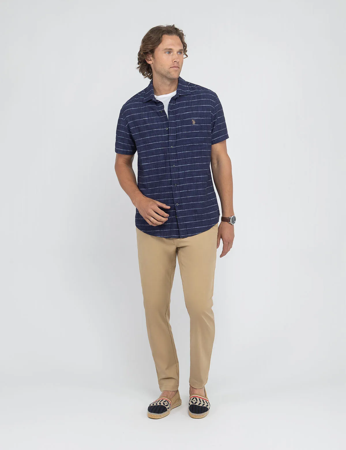 WHITE LABEL SLUB POPLIN DOBBY WOVEN SHIRT sold by U.S. Polo Assn. product image thumbnail 2