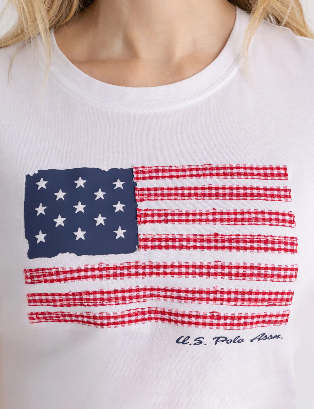 PATCH WORK FLAG SCOOP T-SHIRT sold by U.S. Polo Assn. product image thumbnail 3