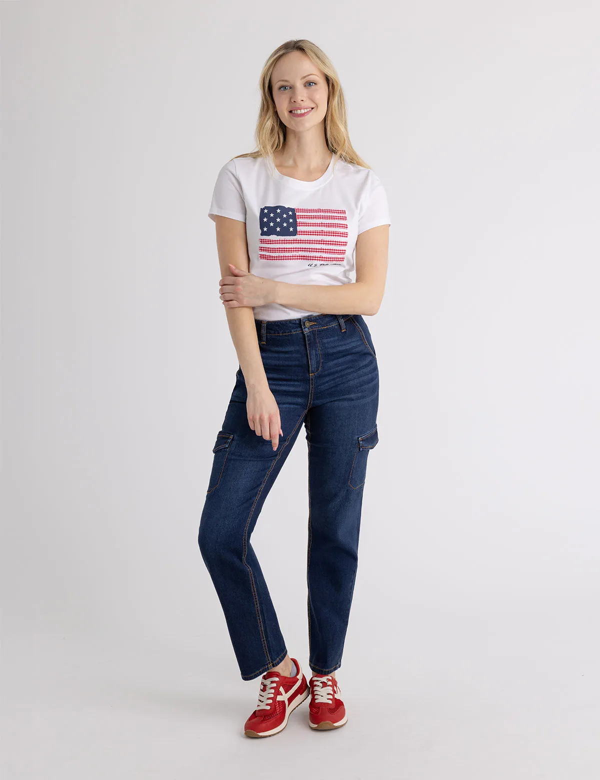 PATCH WORK FLAG SCOOP T-SHIRT sold by U.S. Polo Assn. product image thumbnail 2