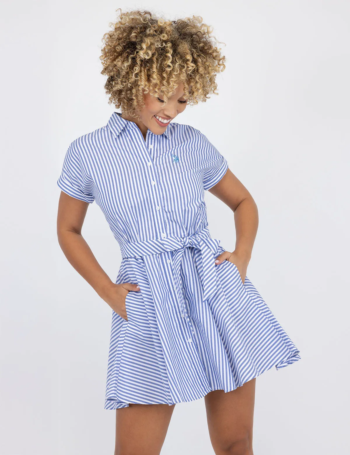 STRIPE DOLMAN SLEEVE DRESS sold by U.S. Polo Assn. product image thumbnail 5