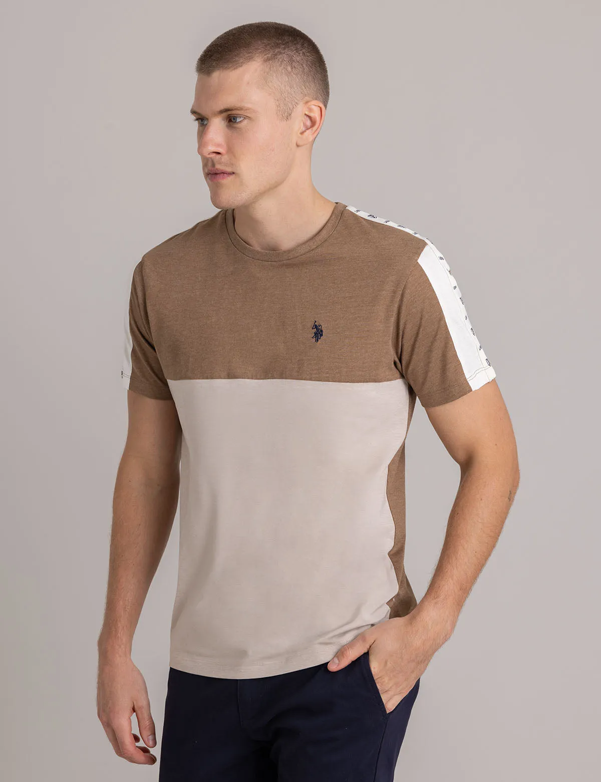 SHOULDER LOGO TRICOT TRIM T-SHIRT sold by U.S. Polo Assn.
