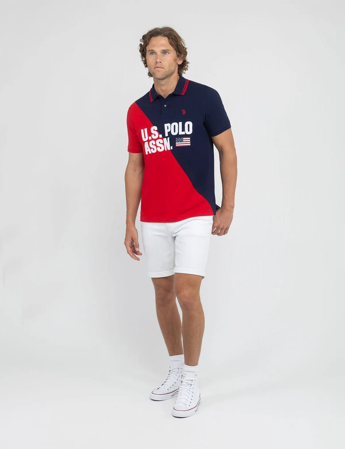 DIAGONAL COLOR BLOCK PIQUE POLO SHIRT sold by U.S. Polo Assn. product image thumbnail 3