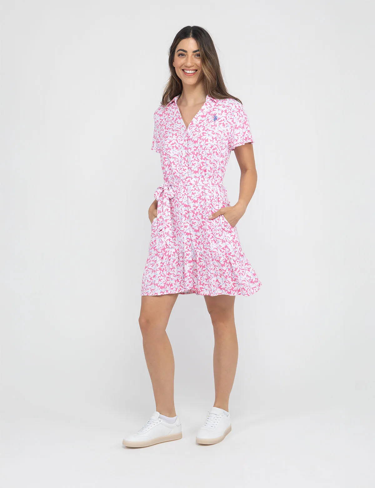 DAISY PRINTED FLOUNCE DRESS sold by U.S. Polo Assn.
