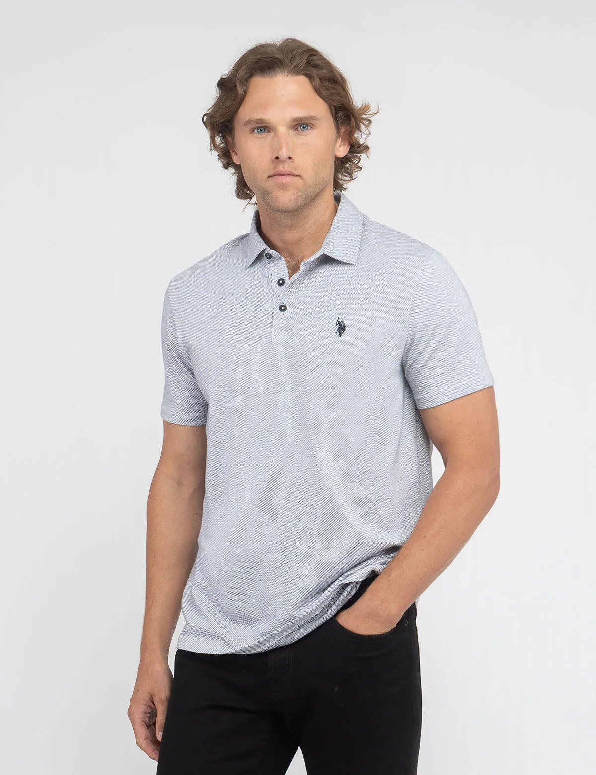 WHITE LABEL JACQUARD POLO SHIRT sold by U.S. Polo Assn. product image thumbnail 5