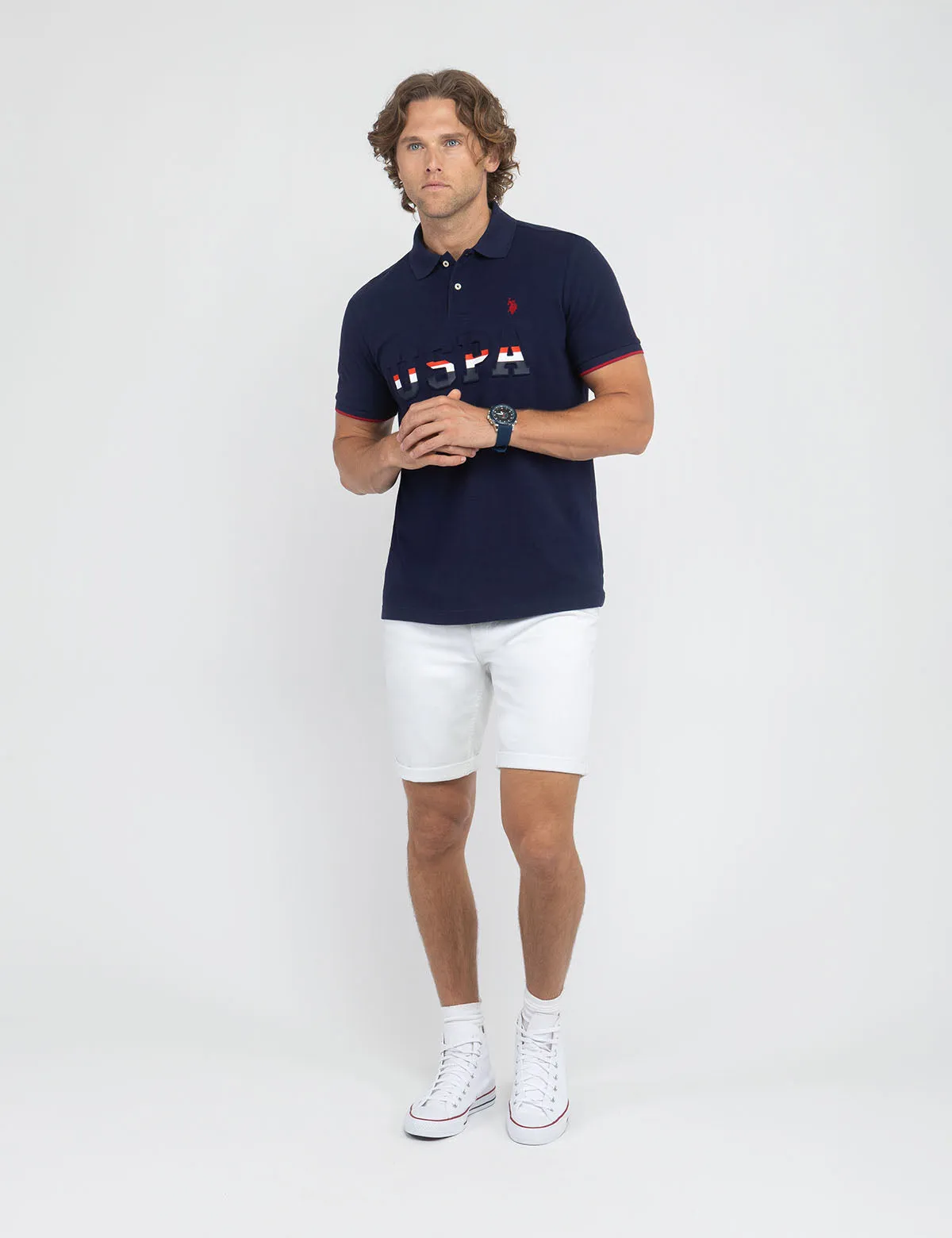 USPA EMBOSSED PIQUE POLO SHIRT sold by U.S. Polo Assn. product image thumbnail 3