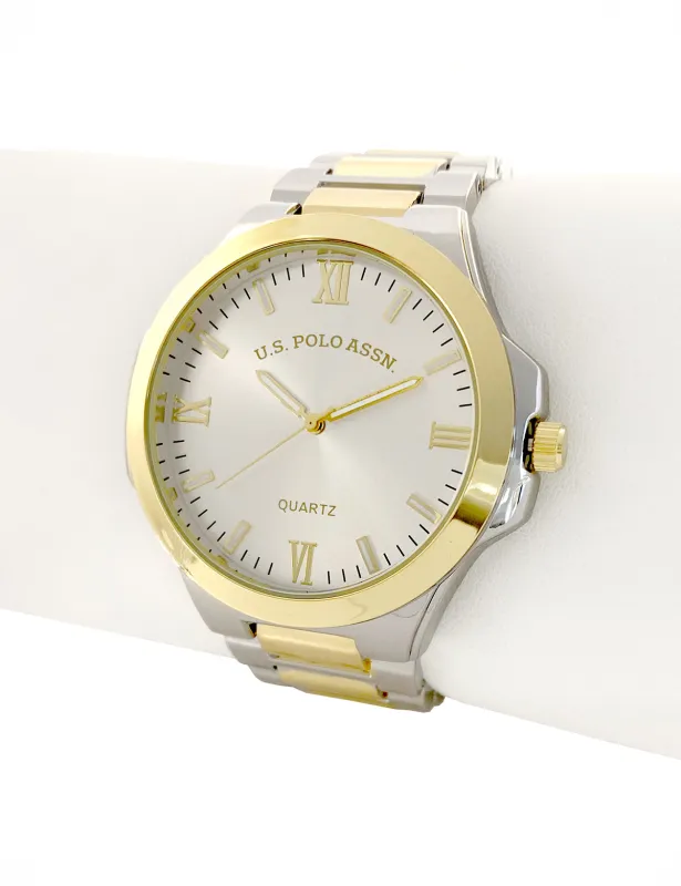 MENS TWO TONE SILVER AND GOLD LINK WATCH sold by U.S. Polo Assn.