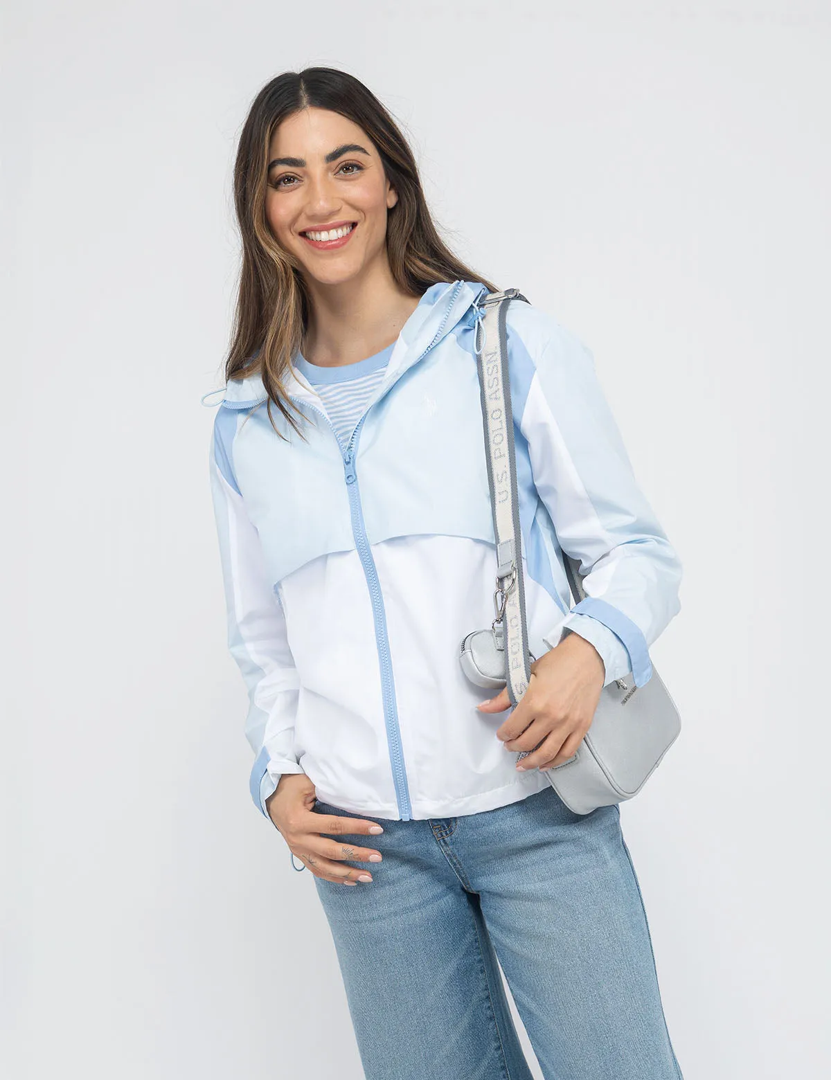 COLOR BLOCK HOODED WINDBREAKER sold by U.S. Polo Assn. product image thumbnail 2