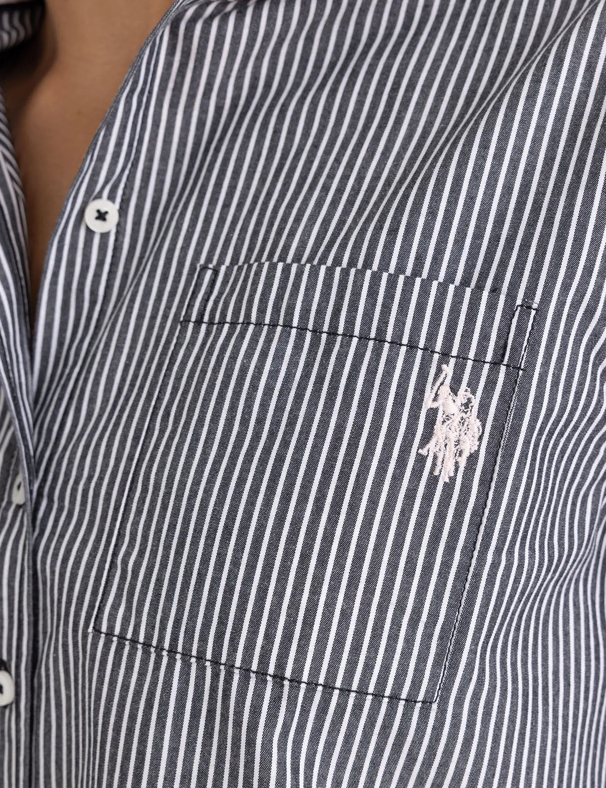 LONG SLEEVE RELAXED STRIPE POPLIN SHIRT sold by U.S. Polo Assn. product image thumbnail 5