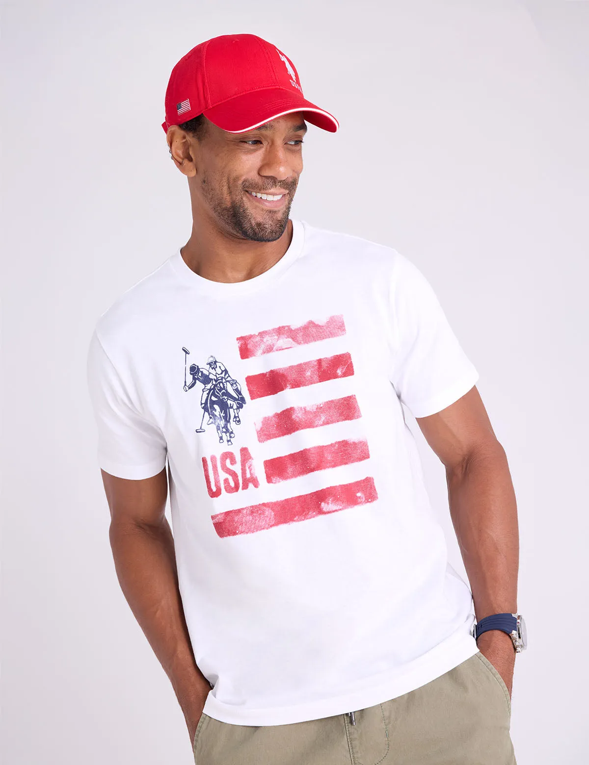 WATERCOLOR FLAG JERSEY T-SHIRT sold by U.S. Polo Assn.