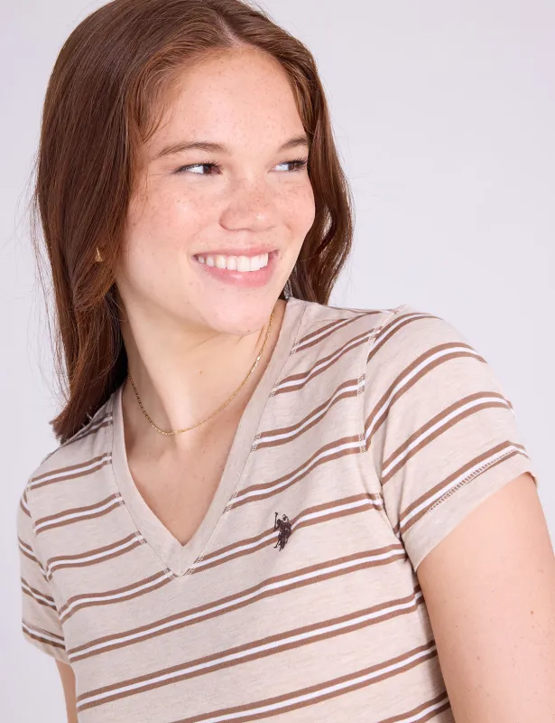 TONAL STRIPE V-NECK T-SHIRT sold by U.S. Polo Assn.