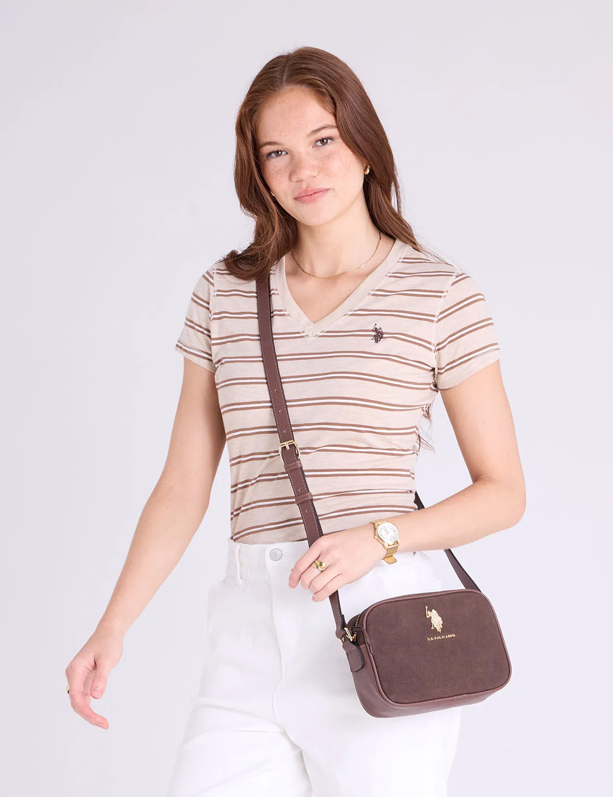 TONAL STRIPE V-NECK T-SHIRT sold by U.S. Polo Assn. product image thumbnail 2