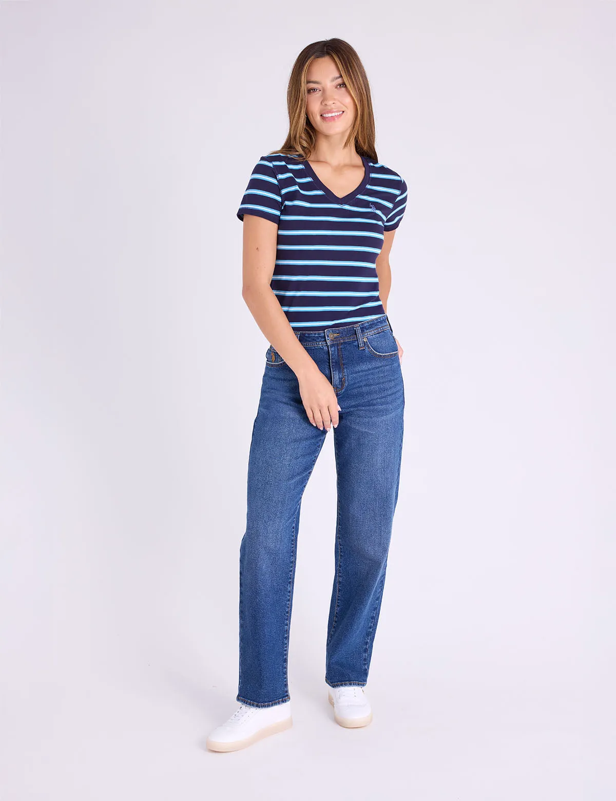 TONAL STRIPE V-NECK T-SHIRT sold by U.S. Polo Assn. product image thumbnail 3