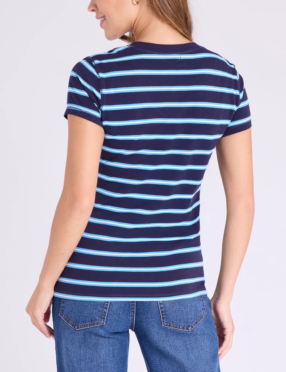 TONAL STRIPE V-NECK T-SHIRT sold by U.S. Polo Assn. product image thumbnail 4