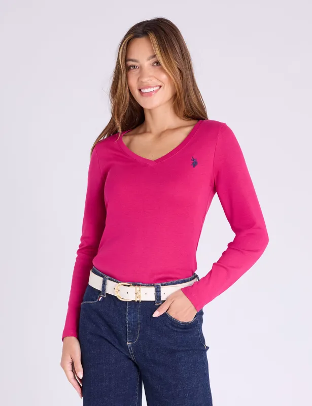 LONG SLEEVE V-NECK T-SHIRT made by U.S. Polo Assn.