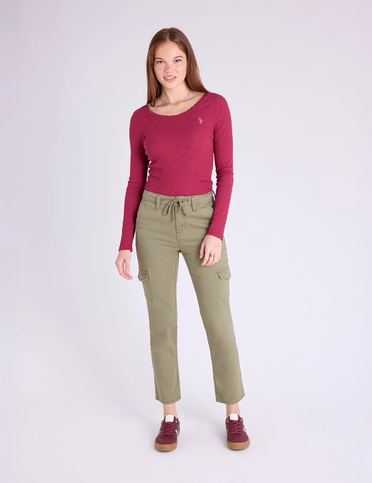 LACE TRIM SCOOP NECK RIB TOP sold by U.S. Polo Assn. product image thumbnail 5