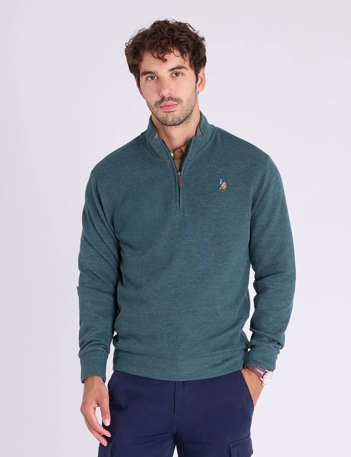 1/4 ZIP MOCK NECK FLATBACK PULLOVER sold by U.S. Polo Assn. product image thumbnail 2