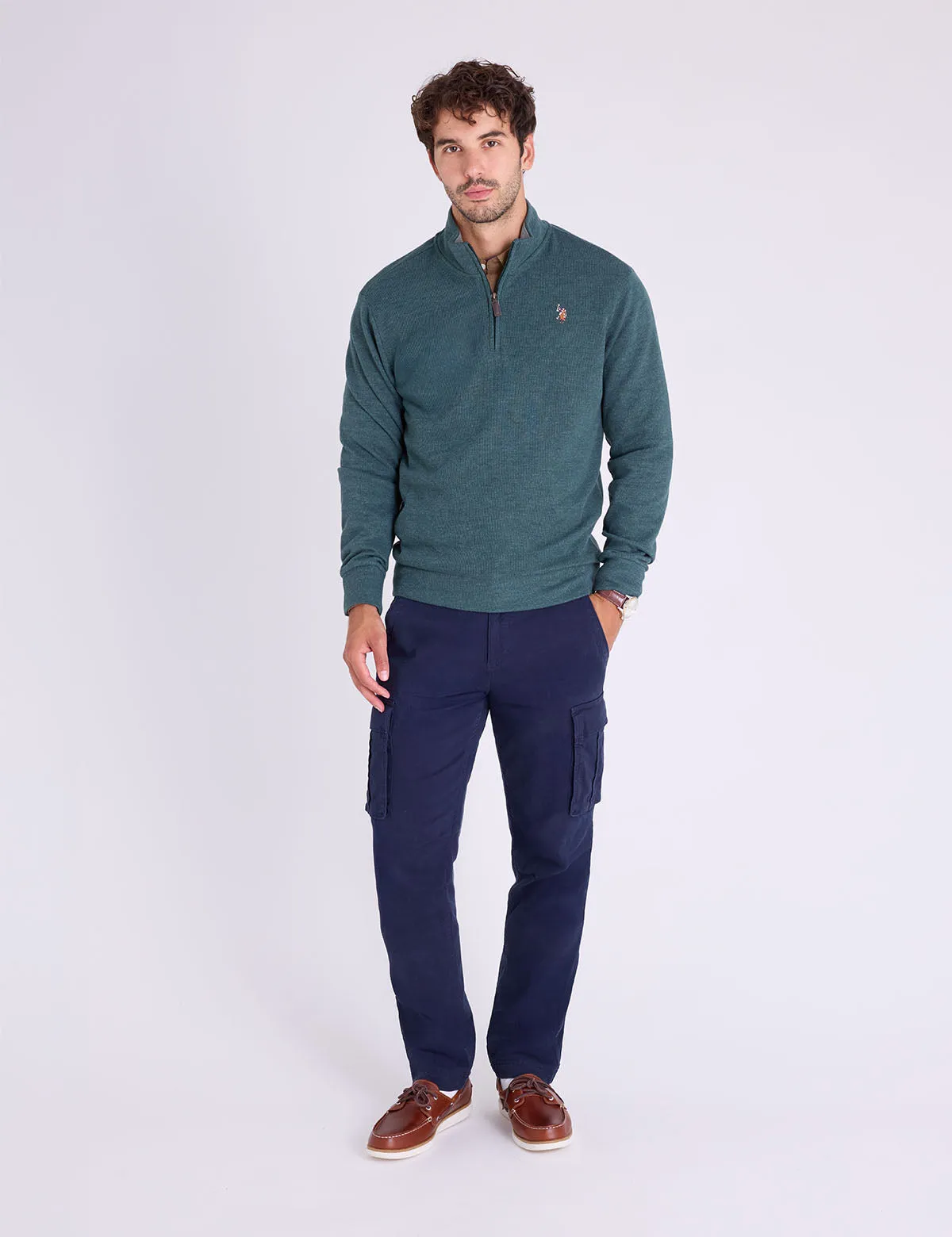 1/4 ZIP MOCK NECK FLATBACK PULLOVER sold by U.S. Polo Assn. product image thumbnail 3