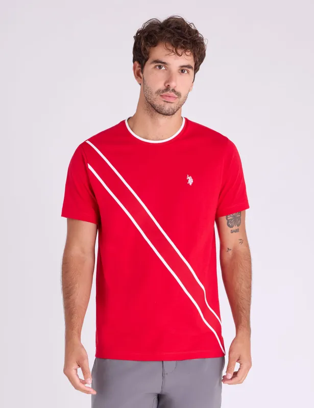 DIAGONAL TRICOT TAPE SASH JERSEY T-SHIRT sold by U.S. Polo Assn.
