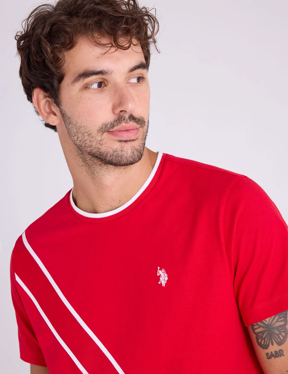 DIAGONAL TRICOT TAPE SASH JERSEY T-SHIRT sold by U.S. Polo Assn. product image thumbnail 3