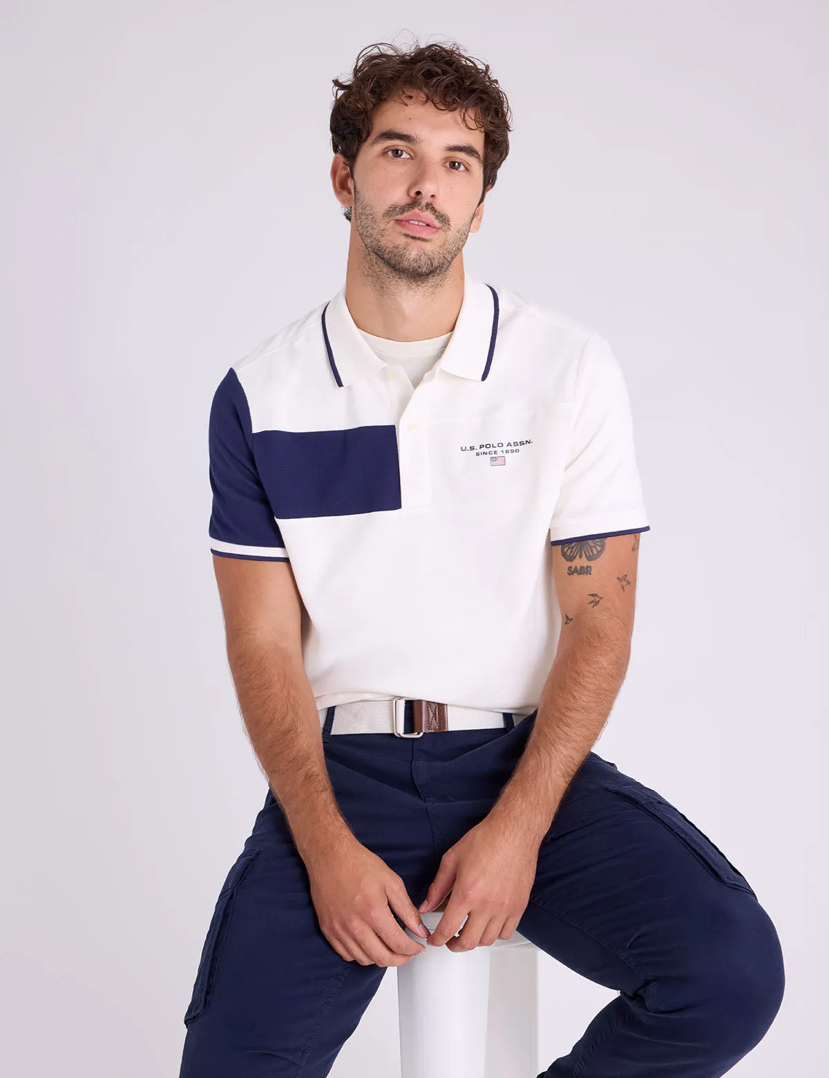 COLOR BLOCK PIQUE POLO SHIRT sold by U.S. Polo Assn.