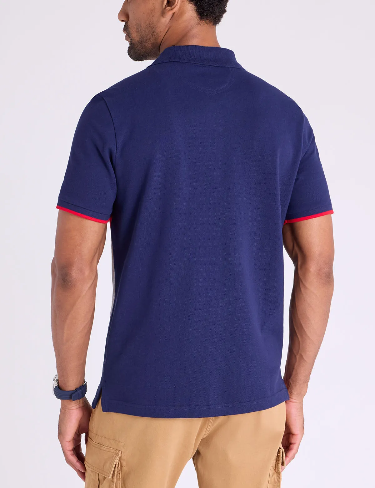 PIQUE COLOR BLOCK ZIPPER POLO SHIRT sold by U.S. Polo Assn. product image thumbnail 4