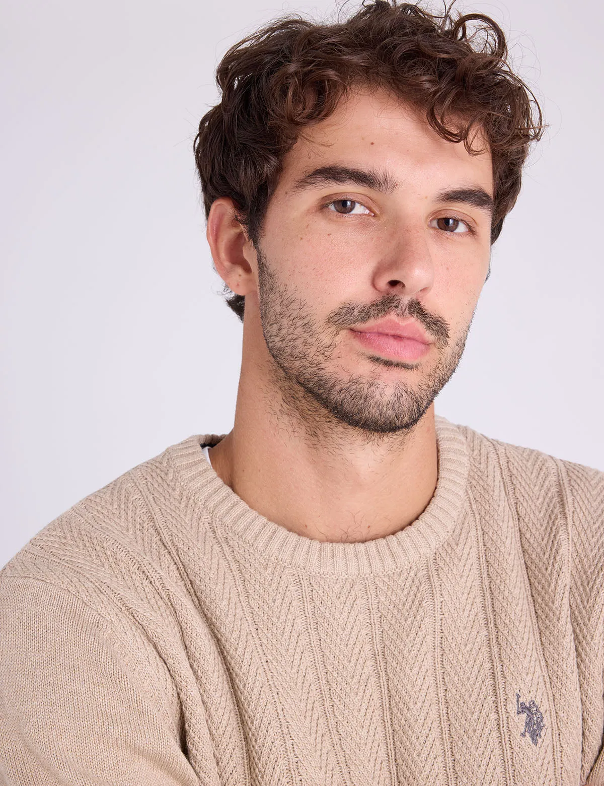 VERTICAL TEXTURED CREW NECK SWEATER sold by U.S. Polo Assn. product image thumbnail 3