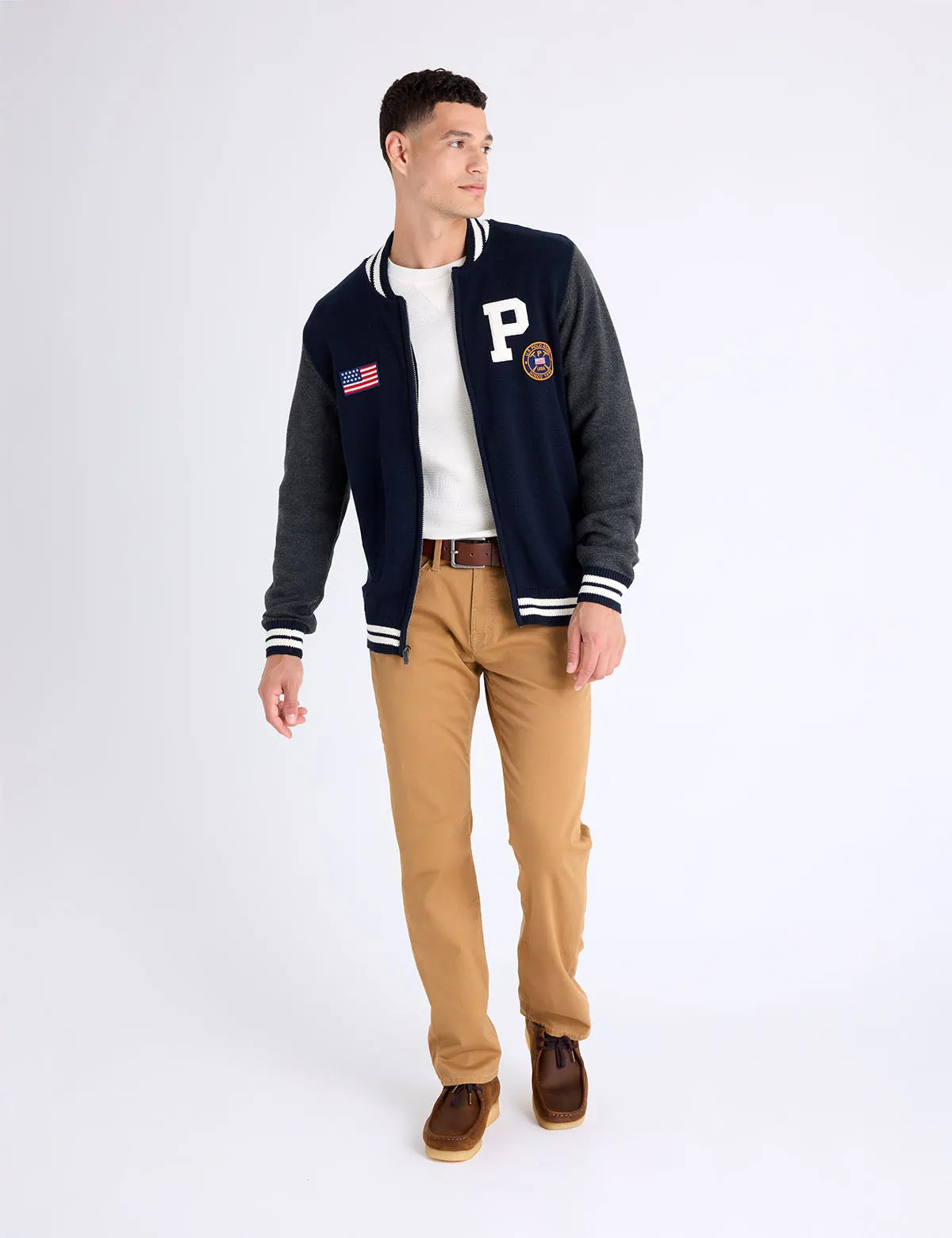 FULL ZIP PATCH VARSITY SWEATER sold by U.S. Polo Assn. product image thumbnail 3