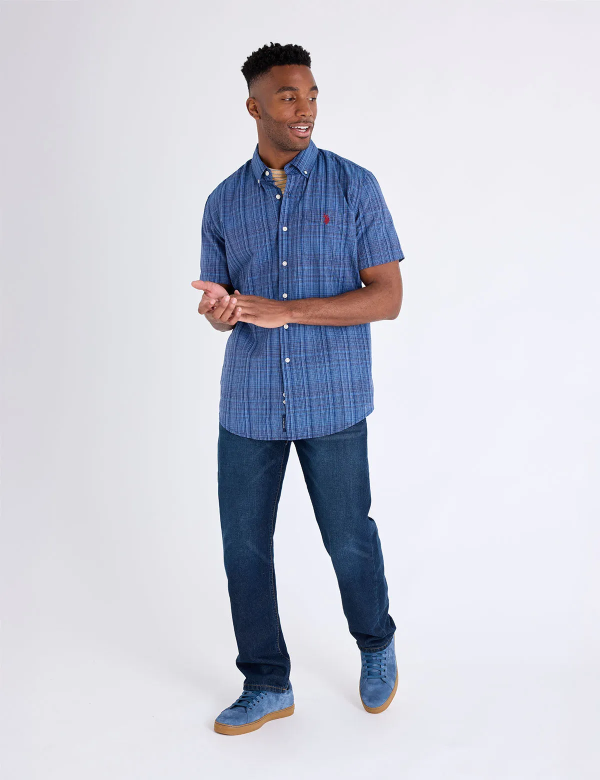 YARN DYE COTTON SHORT SLEEVE SHIRT sold by U.S. Polo Assn. product image thumbnail 3