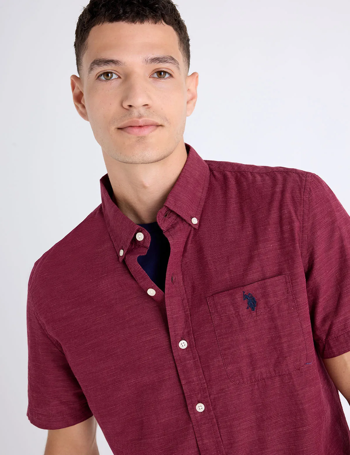 TEXTURED YARN DYE STRIPE SHORT SLEEVE SHIRT sold by U.S. Polo Assn. product image thumbnail 2