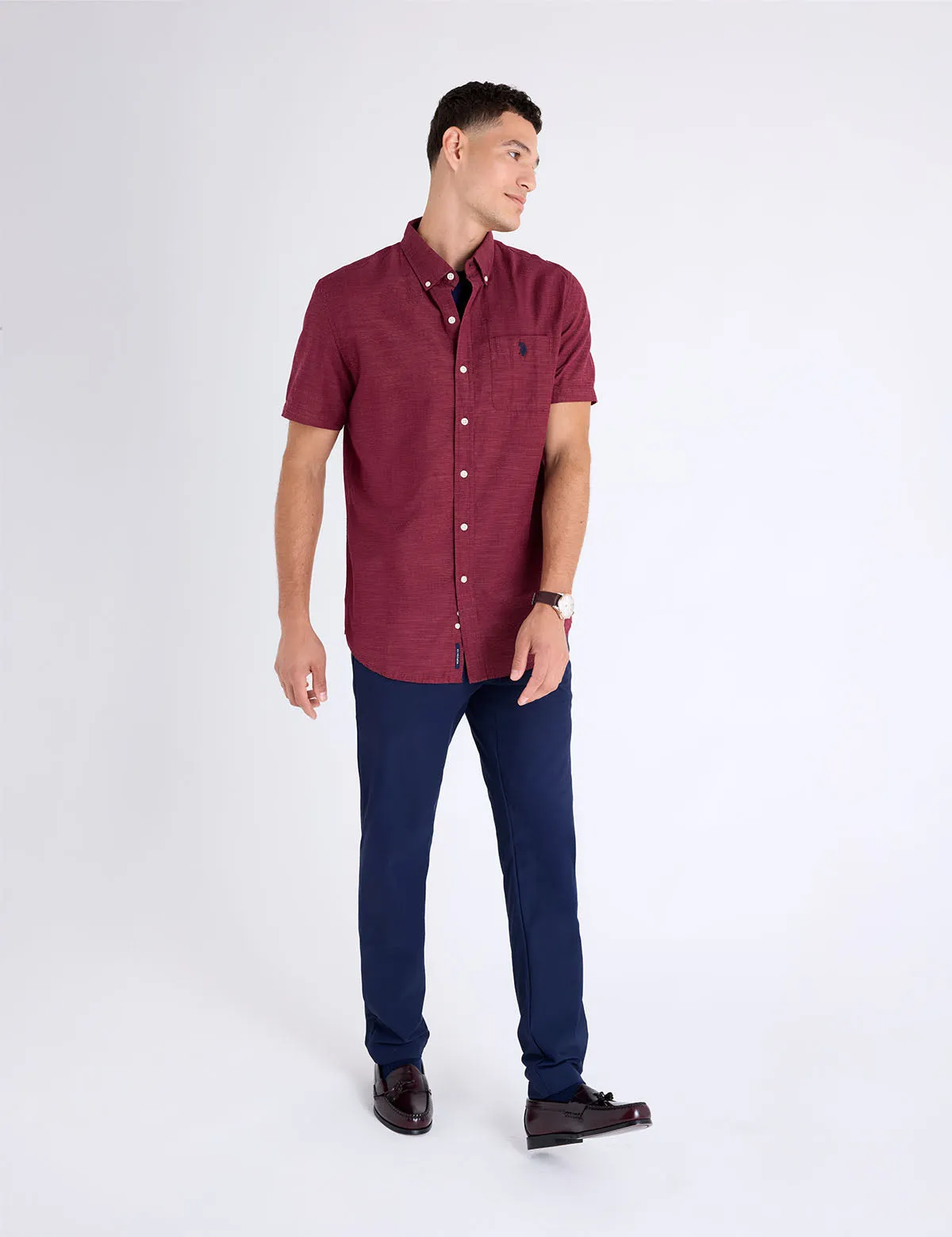 TEXTURED YARN DYE STRIPE SHORT SLEEVE SHIRT sold by U.S. Polo Assn. product image thumbnail 3