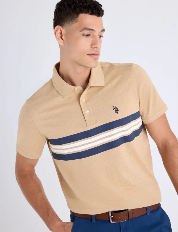 ENGINEERED PRINTED STRIPE JERSEY POLO SHIRT sold by U.S. Polo Assn.
