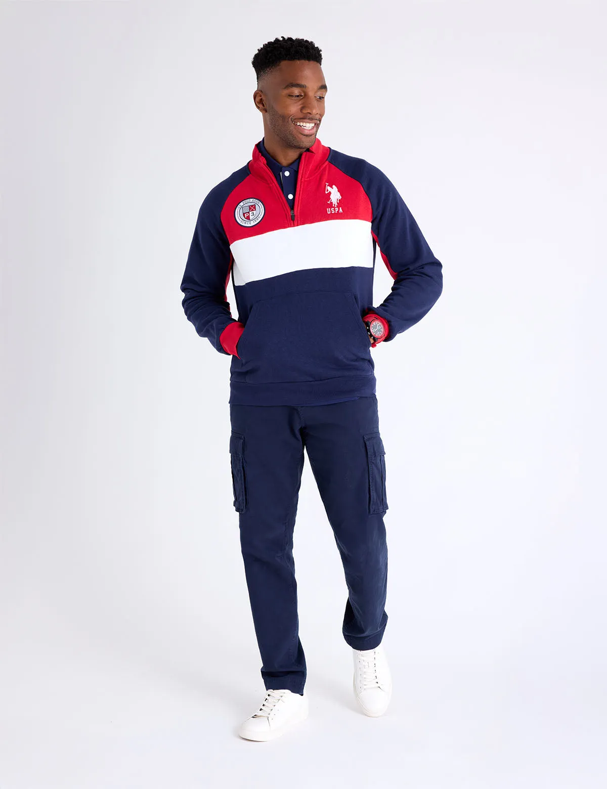 USPA 1/4 ZIP COLORBLOCK FLEECE PULLOVER sold by U.S. Polo Assn. product image thumbnail 3