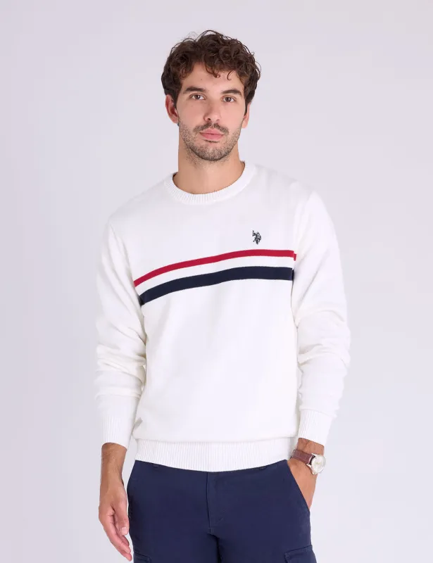 SIGNATURE STRIPE CREW NECK SWEATER sold by U.S. Polo Assn.