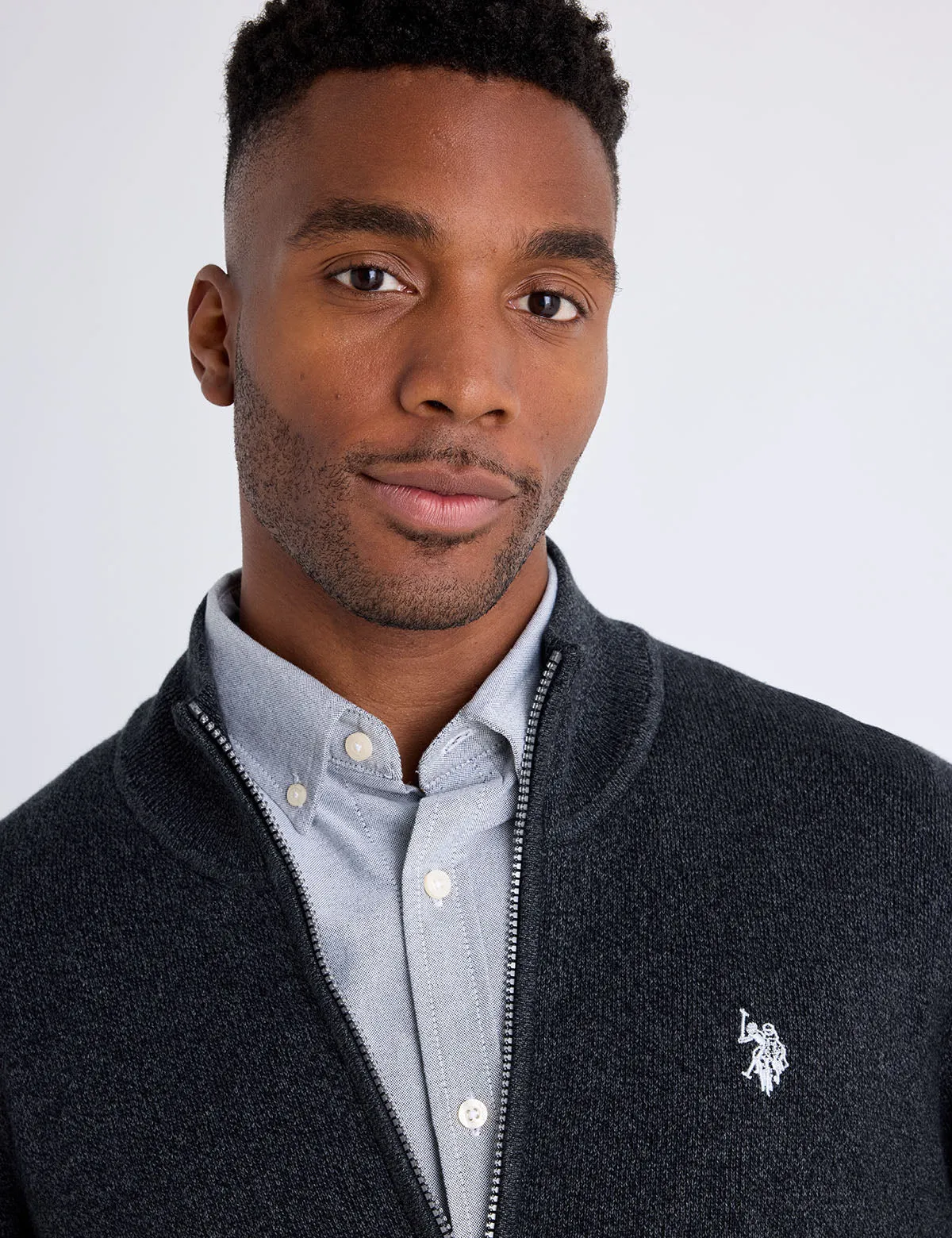 COTTON MARL FULL ZIP SWEATER sold by U.S. Polo Assn. product image thumbnail 3