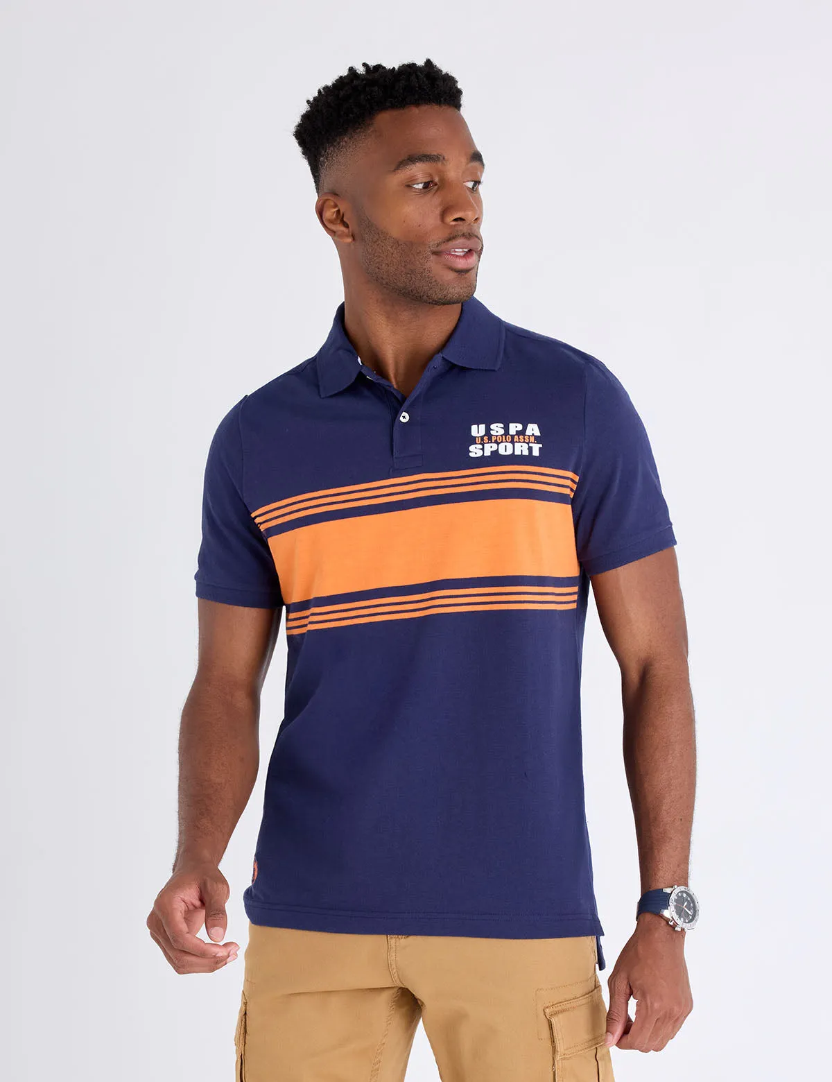 USPA SPORT ENGINEERED STRIPE POLO SHIRT sold by U.S. Polo Assn. product image thumbnail 5