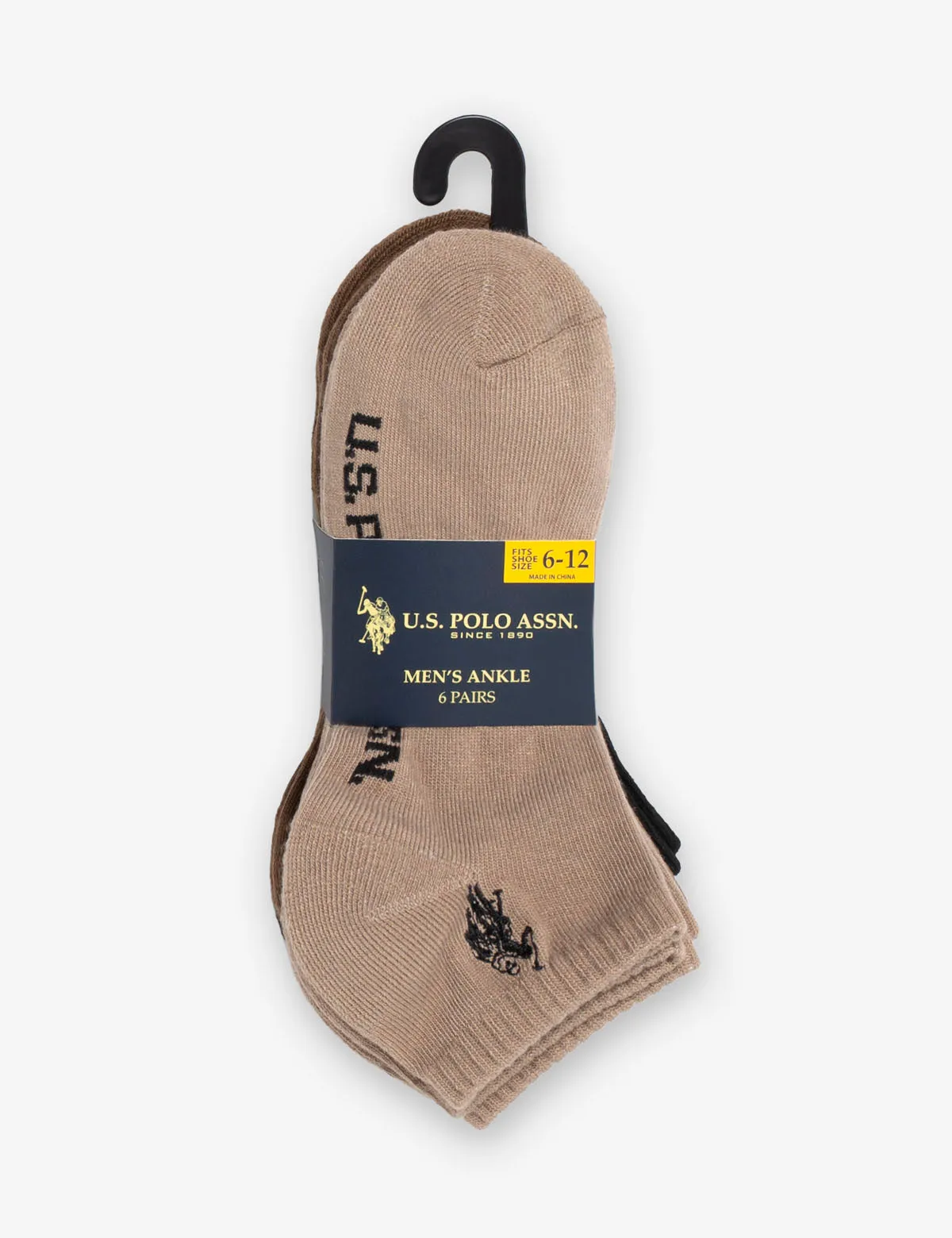 MENS 6PK COFFEE COMBO ASSORTED ANKLE SOCKS sold by U.S. Polo Assn. product image thumbnail 2