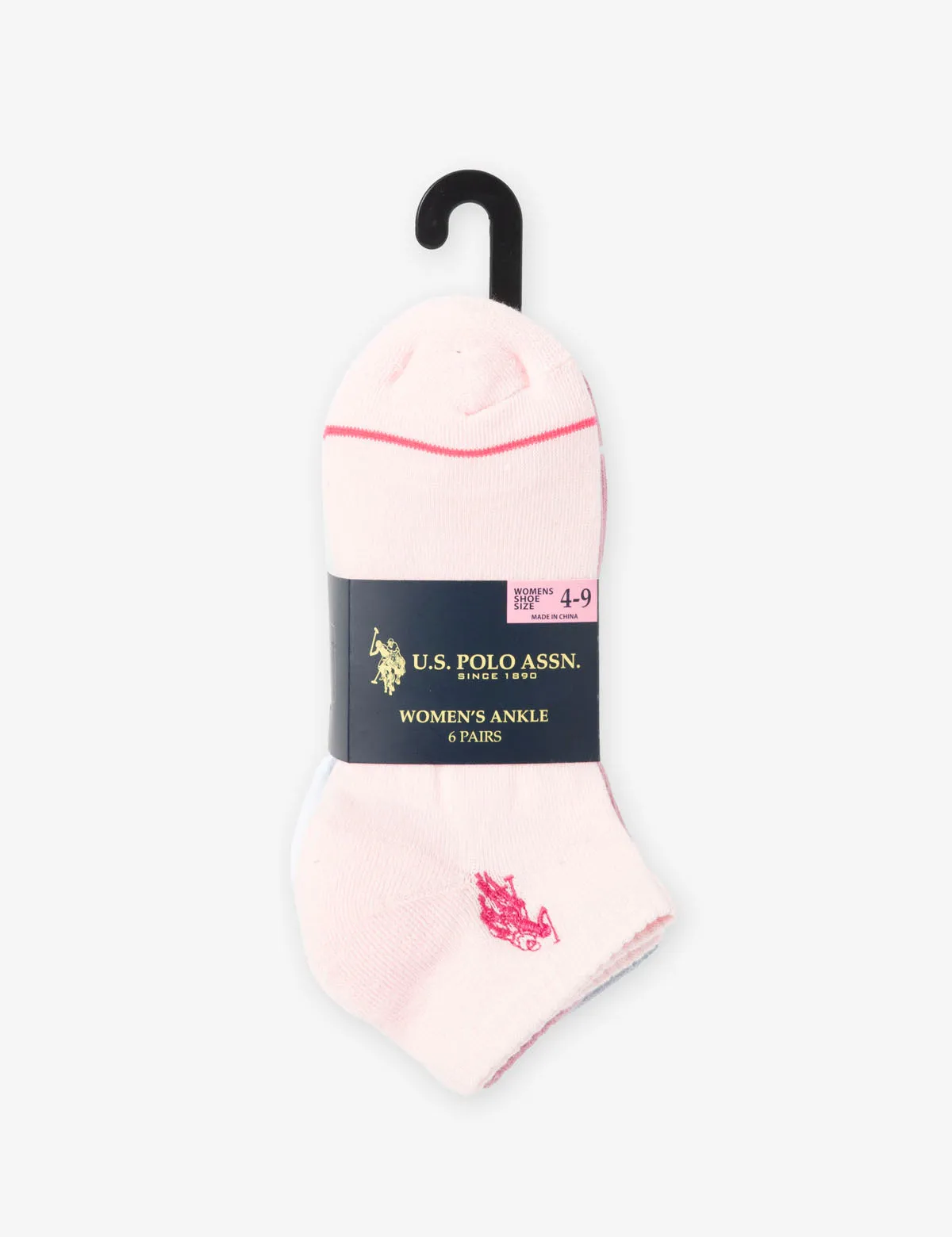 LADIES 6PK PASTEL ASSORTED ANKLE SOCKS sold by U.S. Polo Assn. product image thumbnail 2