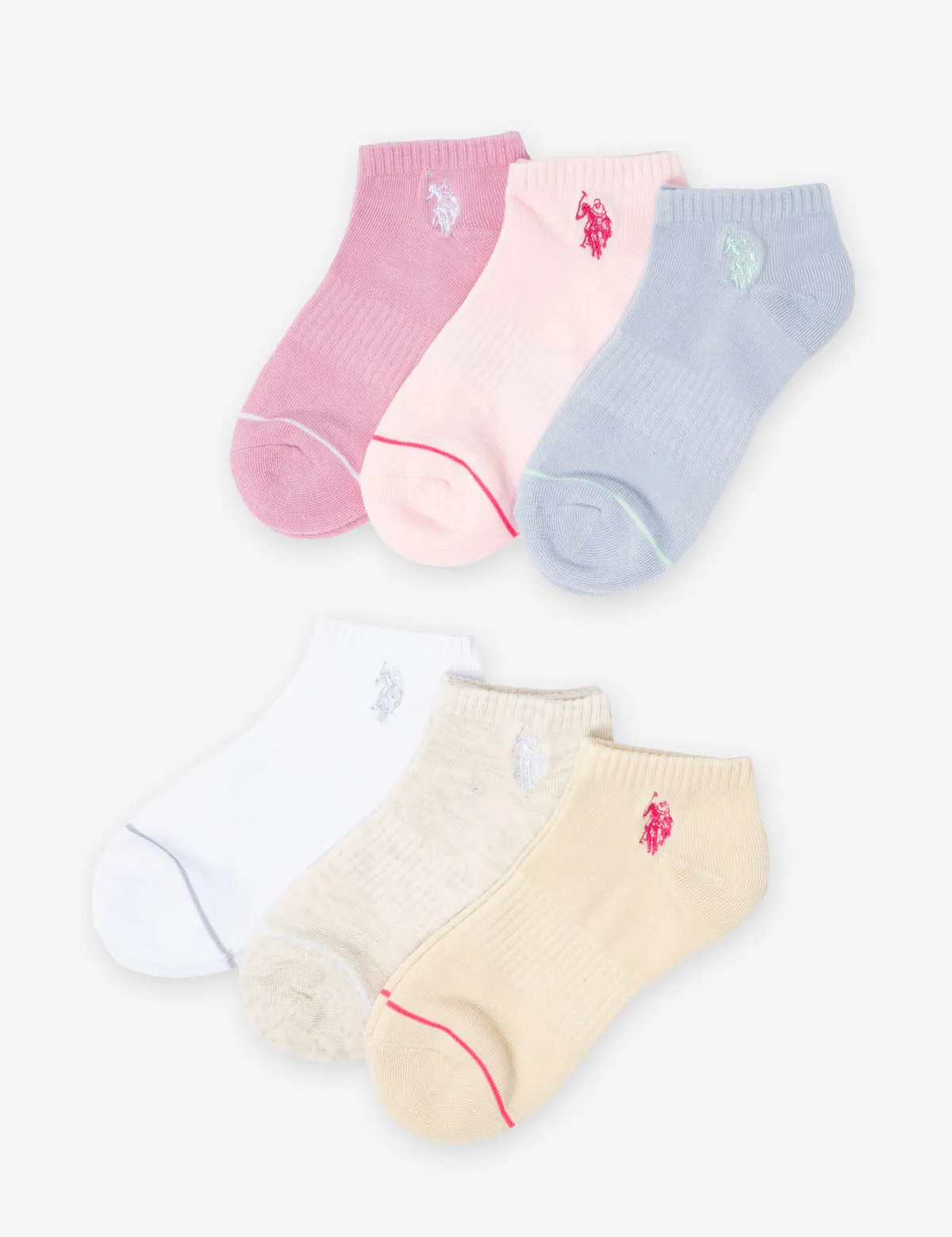 LADIES 6PK PASTEL ASSORTED ANKLE SOCKS sold by U.S. Polo Assn.