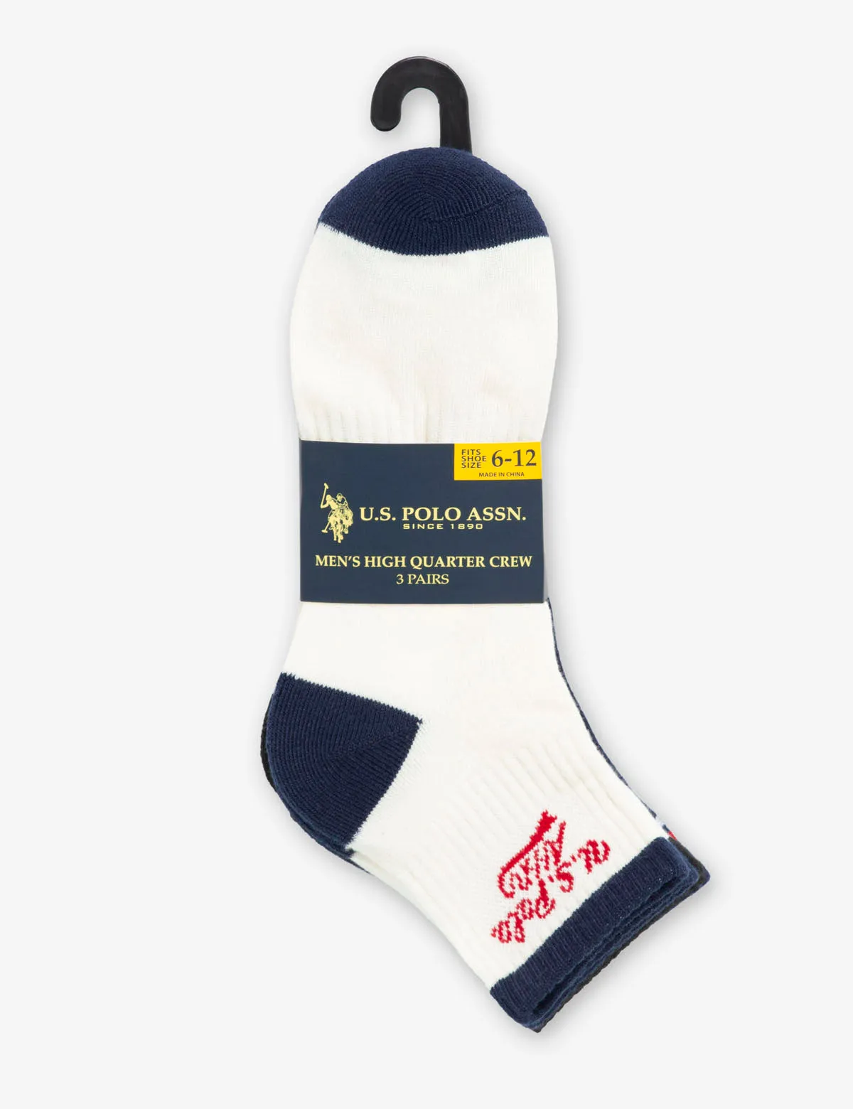 MENS 3PK COLLEGIATE HIGH QUARTER CREW SOCKS sold by U.S. Polo Assn. product image thumbnail 2