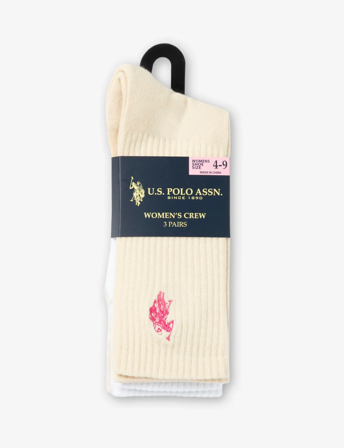 LADIES 3PK NEUTRAL COMBO ASSORTED CREW SOCKS sold by U.S. Polo Assn. product image thumbnail 2