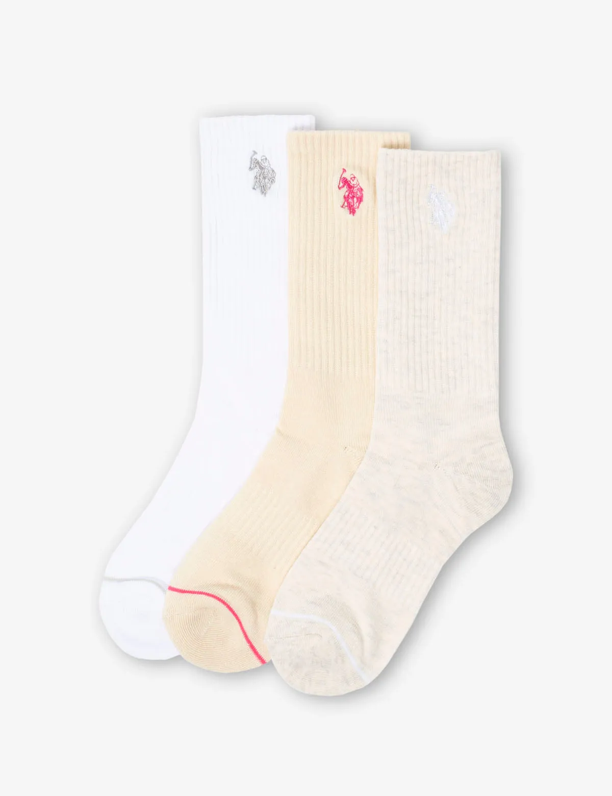 LADIES 3PK NEUTRAL COMBO ASSORTED CREW SOCKS sold by U.S. Polo Assn.