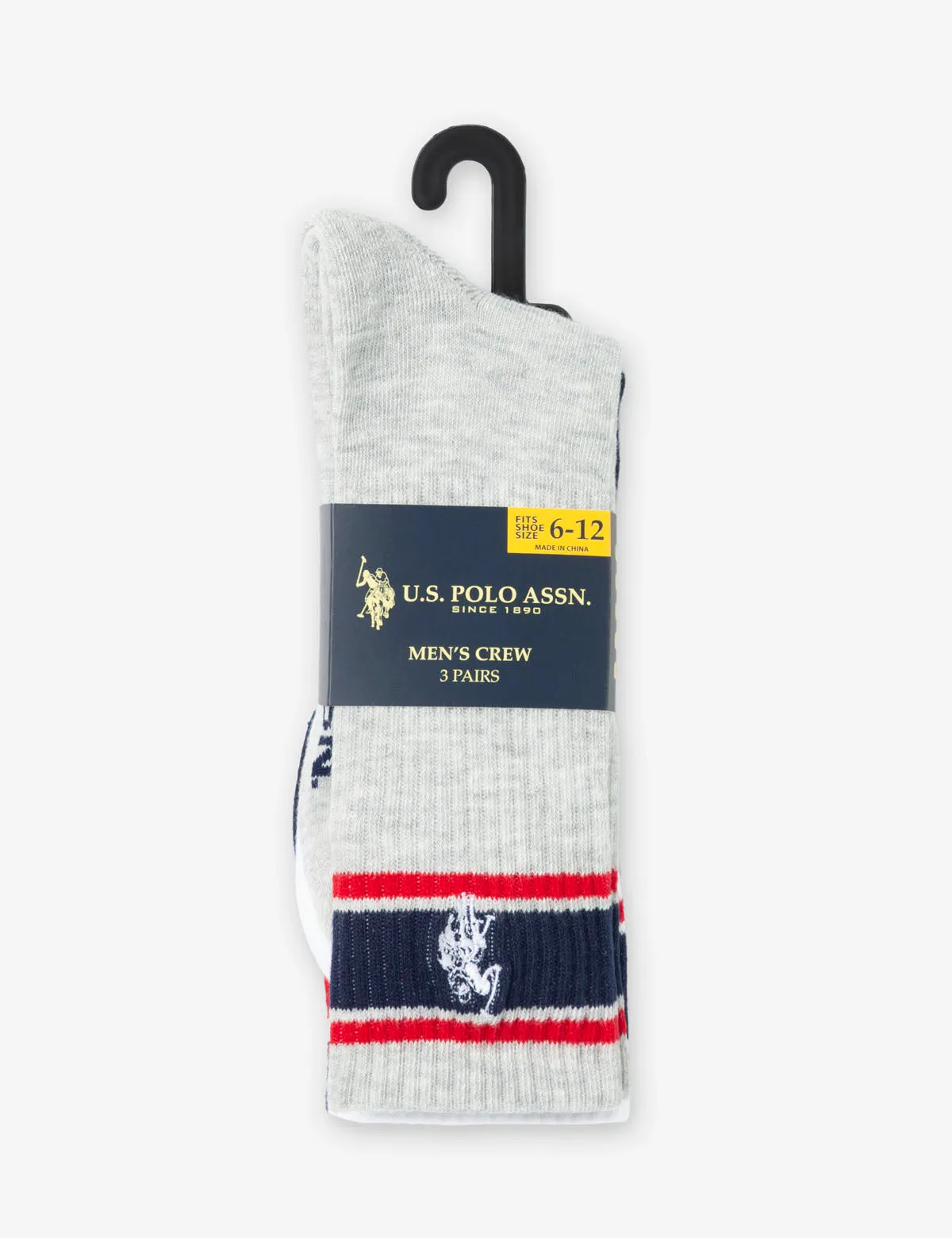 MENS 3PK SIGNATURE STRIPE ASSORTED CREW SOCKS sold by U.S. Polo Assn. product image thumbnail 2
