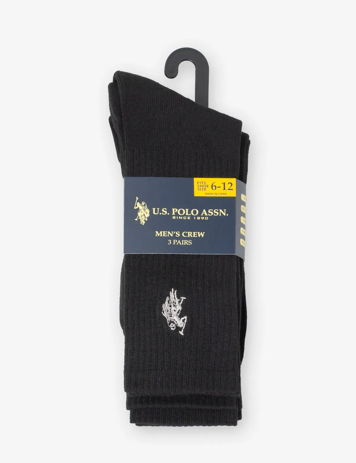 MENS 3PK CORE ASSORTED CREW SOCKS sold by U.S. Polo Assn. product image thumbnail 2