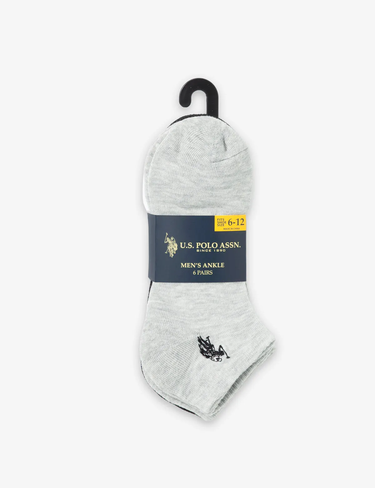 MENS 6PK CORE ASSORTED ANKLE SOCKS sold by U.S. Polo Assn. product image thumbnail 2