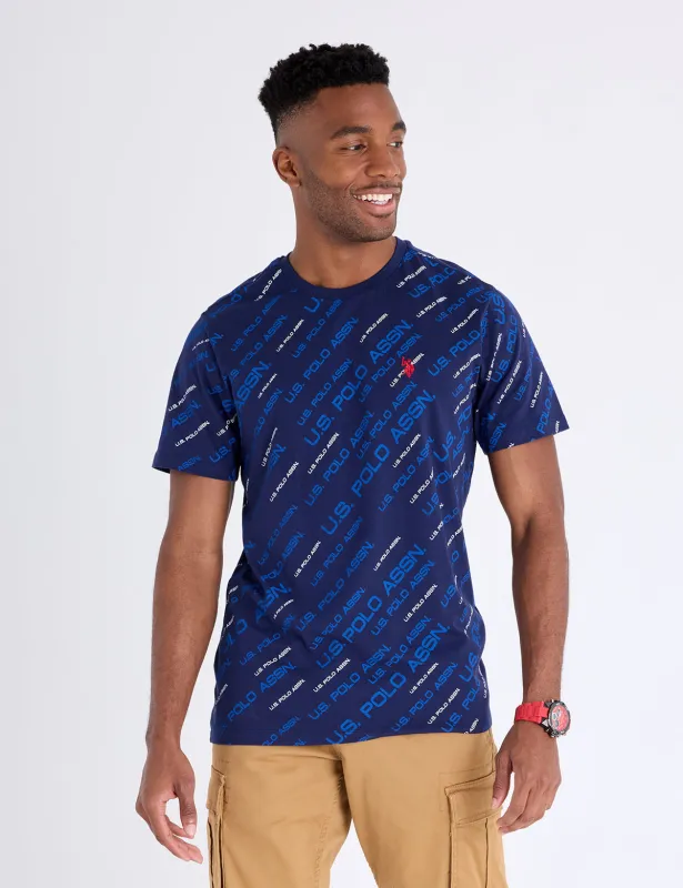 ALL OVER WORDMARK GRAPHIC PRINT JERSEY T-SHIRT sold by U.S. Polo Assn.
