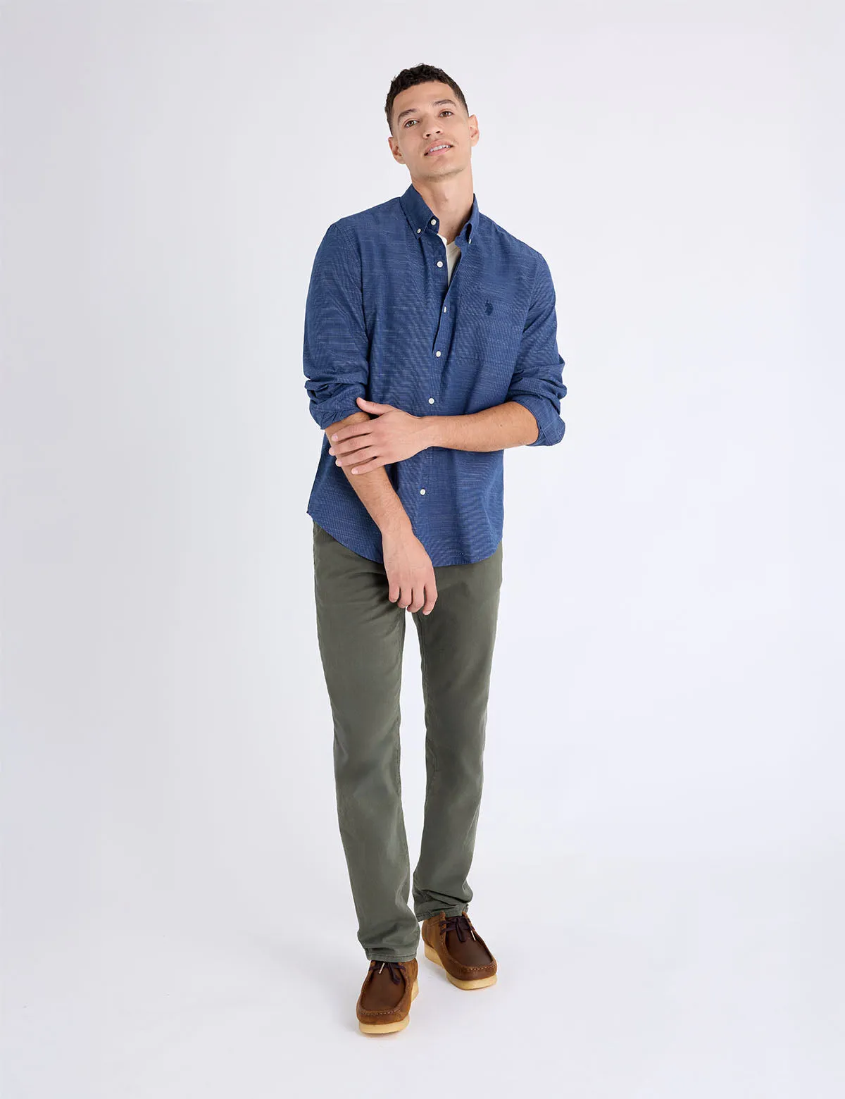 LONG SLEEVE HORIZONTAL TEXTURE STRIPE SHIRT sold by U.S. Polo Assn. product image thumbnail 2