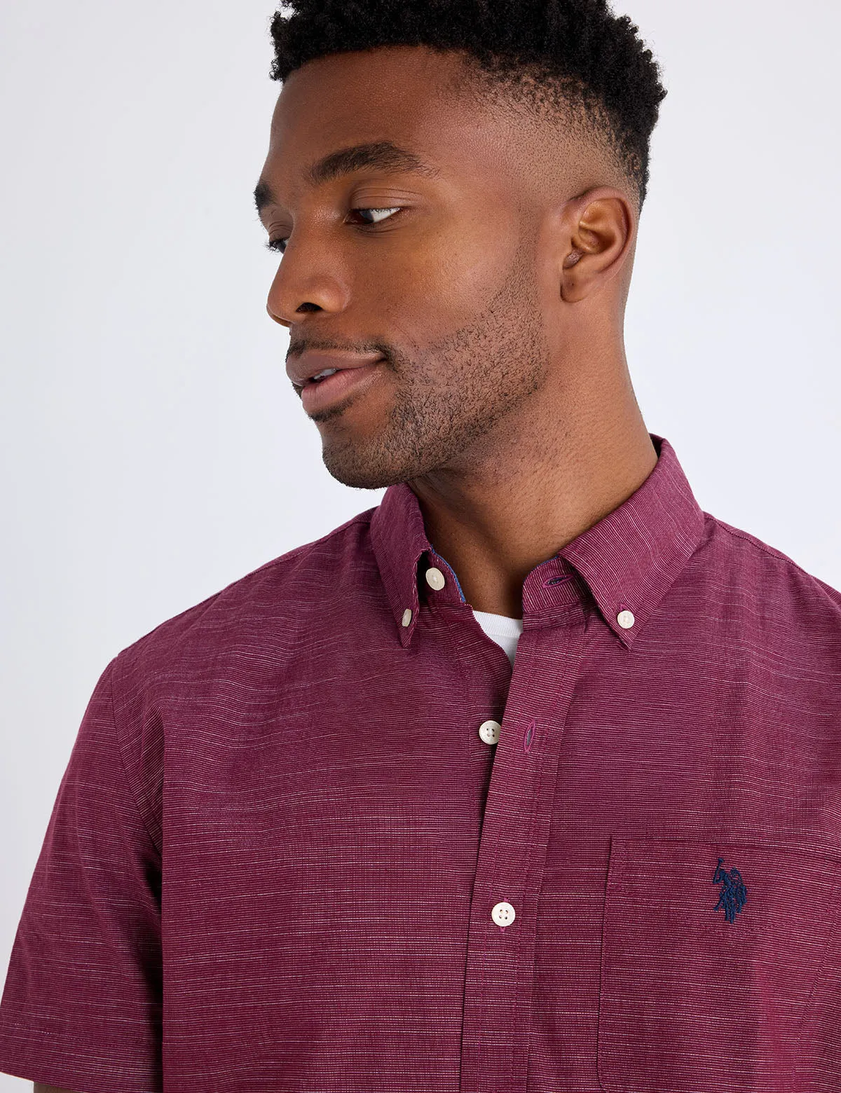 SHORT SLEEVE HORIZONTAL TEXTURE STRIPE SHIRT sold by U.S. Polo Assn. product image thumbnail 2